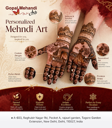 Gopal Mehandi offers expert mehandi artist services specializing in personalized mehndi art, brid… post image