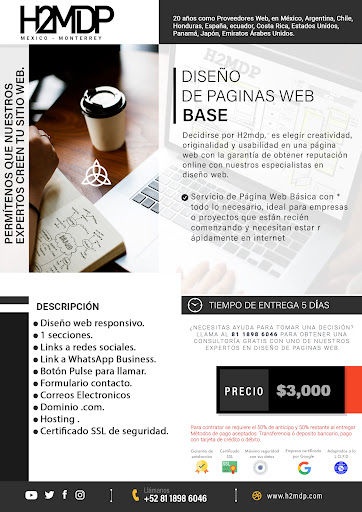 ▷ Diseño de paginas web en Monterrey México - H2Mdp - Thumbnail
