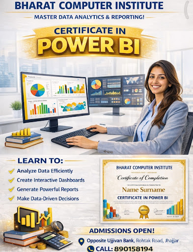 Join Bharat Computer Institute and master Data Analytics & Reporting with our Certificate in Powe… post image
