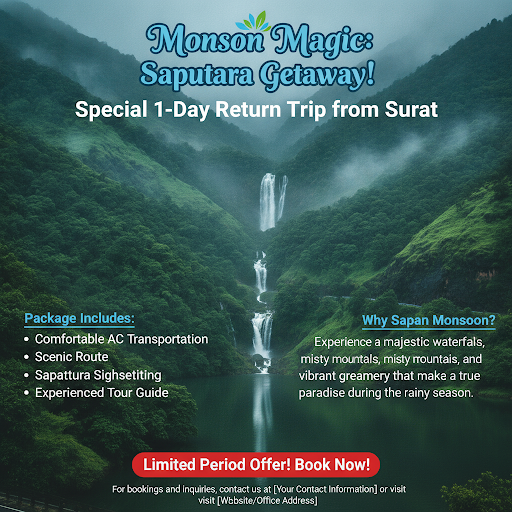 Experience the thrill of monsoon in Saputara with Ride x cab! Book our 1-day rental service from… post image