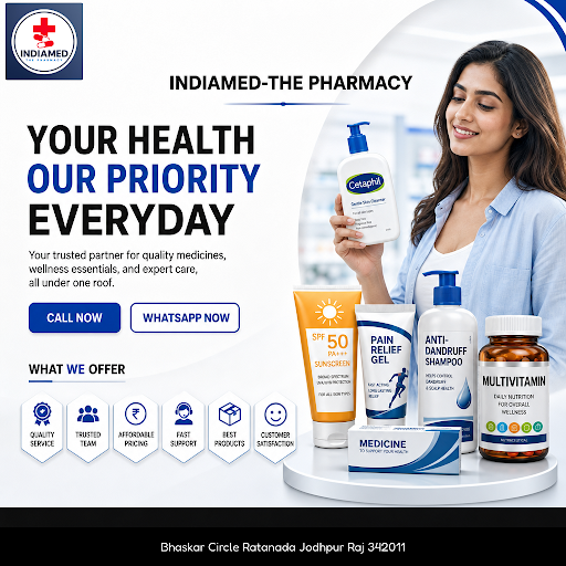 INDIAMED-THE PHARMACY is your trusted 24 Hour Pharmacy in Jodhpur, offering top-quality Cetaphil,… post image