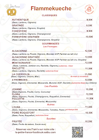 Menu La Petite France Page 1