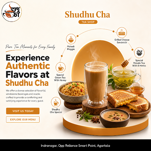 Experience the rich, aromatic flavor of our Special Masala Tea with 9 herbs at Shudhu Cha, comple… post image