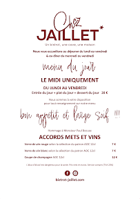 Menu Chez Jaillet - Le Bistrot Page 5