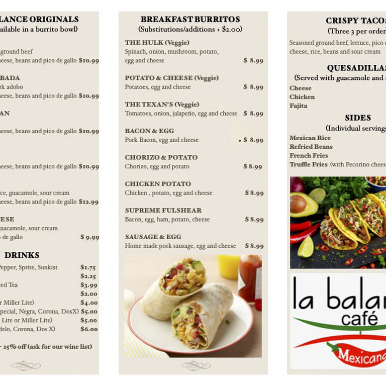 La Balance Cafe Mexicana - Burrito Restaurant in Fulshear