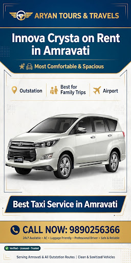 Innova Crysta on rent in Amravati at best price - Aryan Tours & Travels offers 24x7 Innova servic… post image