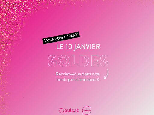 C'est le grand jour des soldes chez Dimension.K ! ✨

Profitez d'offres exceptionnelles sur une large gamme de produits. Du gros électroménager aux produits les plus innovants, trouvez tout ce dont vous avez besoin à des prix incroyables. 

Ne manquez pas cette occasion de faire des économies. 🤩

Rendez-vous dès maintenant chez Dimension.K et laissez les bonnes affaires commencer !