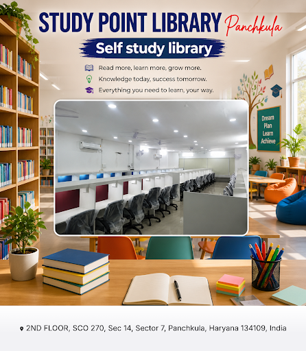 Study Point Library in Panchkula offers a quiet and comfortable self-study space for students and… post image