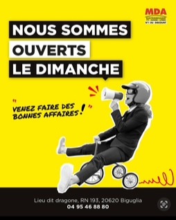 Chez MDA Biguglia, profitez de super offres sans vous prendre la tête ! Ouverts même le dimanche, on est là pour vous aider à vous équiper sans exploser votre budget. Ambiance détendue, conseils au top, et des prix qui font plaisir… Venez découvrir nos bons plans et repartez avec le sourire. On vous attend pour faire de bonnes affaires ensemble !

#ouvertledimanche #mda #Biguglia