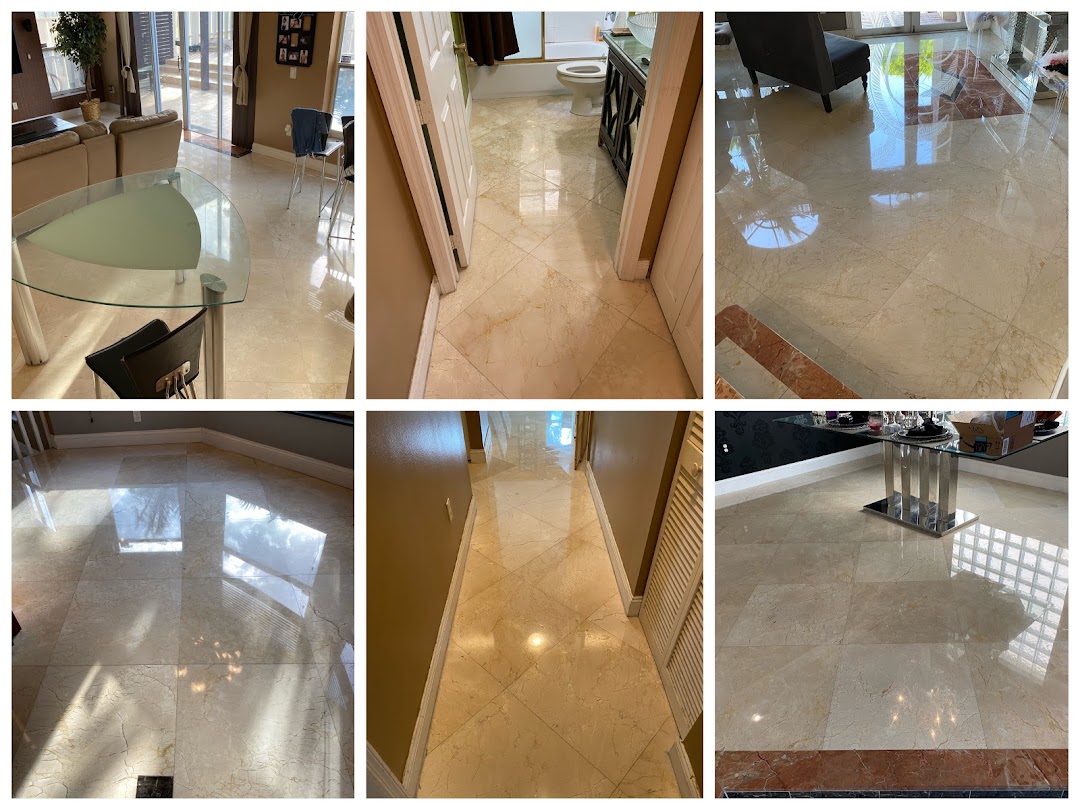Marble floor restoration and crystallization in a Boca Raton residence — Stone Pros stone restoration in Boca Raton