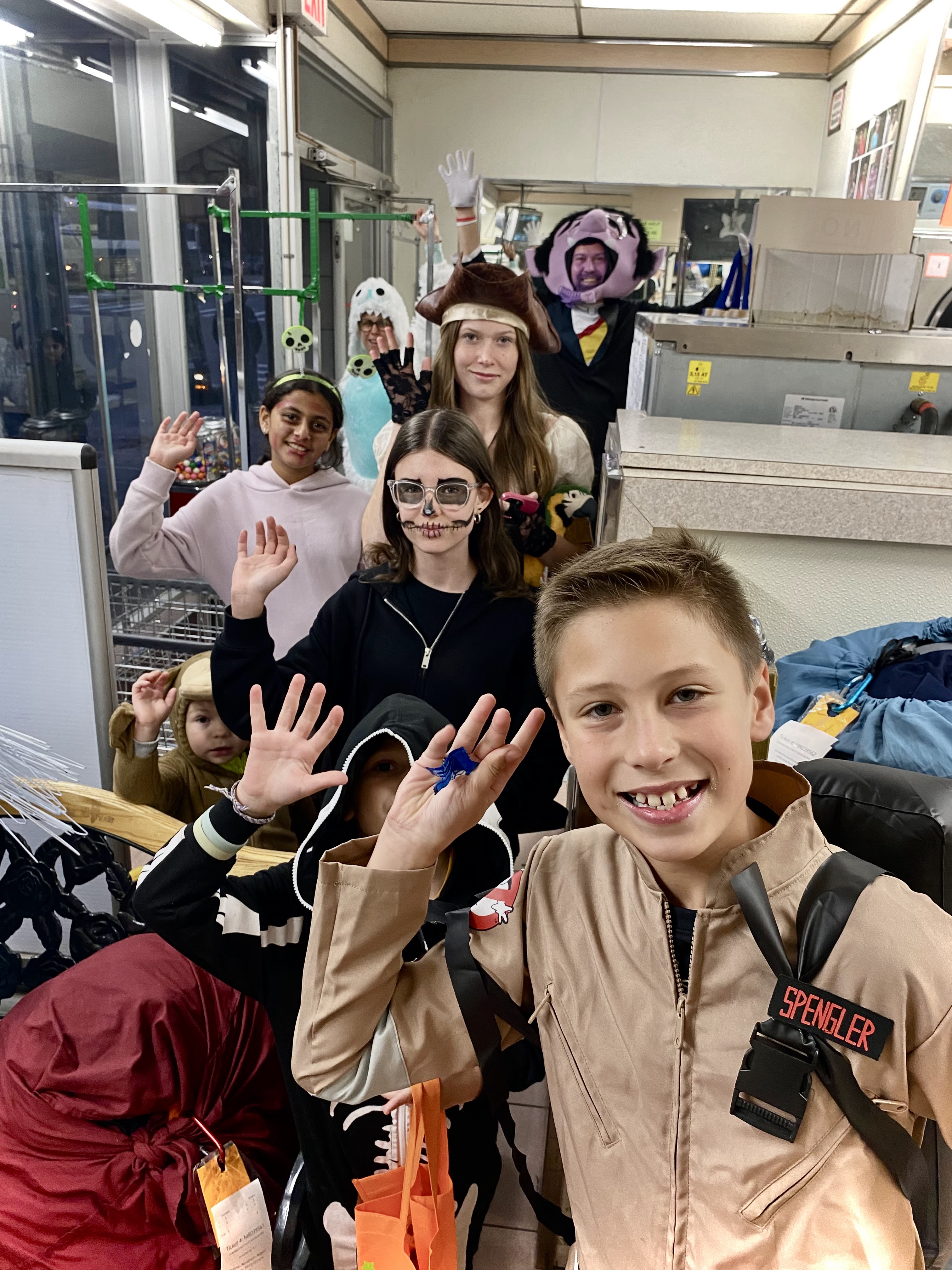 Clean laundry equipment at Mr. Machine Laundromat in Flushing, NY