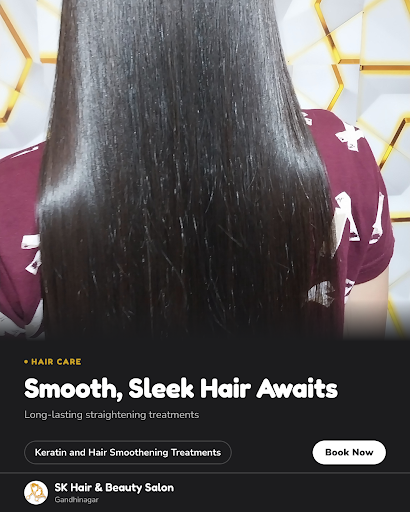 Get sleek, long straight hair with keratin hair treatment at SK Hair & Beauty Salon in Gandhinaga… post image