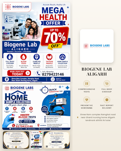 Visit BIOGENE LAB ALIGARH for comprehensive preventive health screening and a wide range of blood… post image