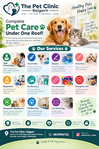 🐾 Complete Pet Care Under One Roof at The Pet Clinic, Raigarh!  post image