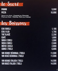 Menu Pizzeria du Talmenier Page 1