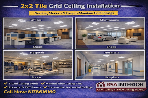2x2 Tile Grid Ceiling Installation