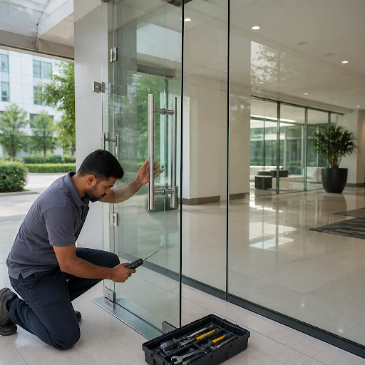 Cracked, jammed or broken glass doors at home or office? Shri Banke bihari glass interior designe… post image