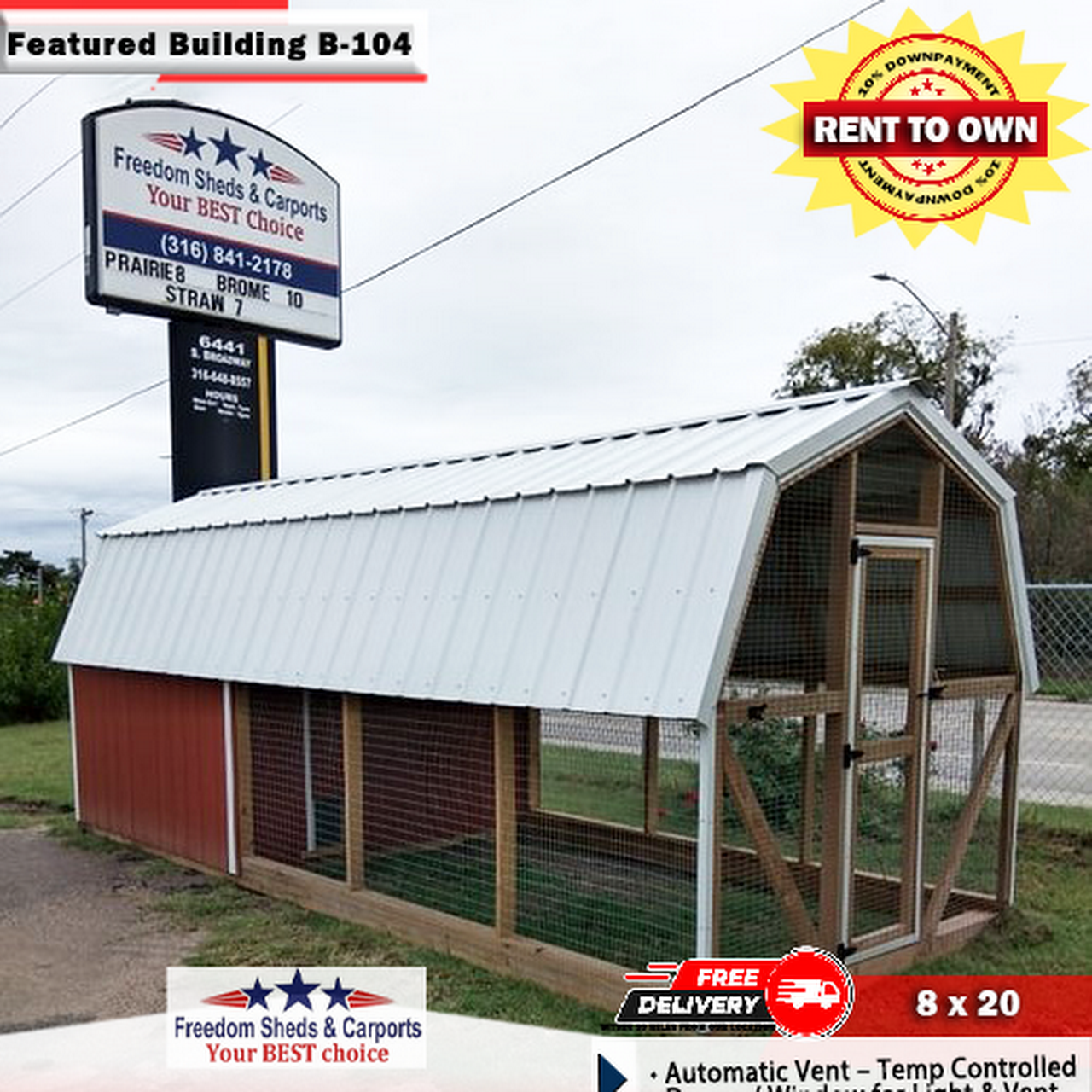 Freedom Sheds Carports We Are A Dealer For Premier Portable Buildings Eagle Carports And Big Creek Sheds Carports Chicken Coops Greenhouses Cabin Garage Barn