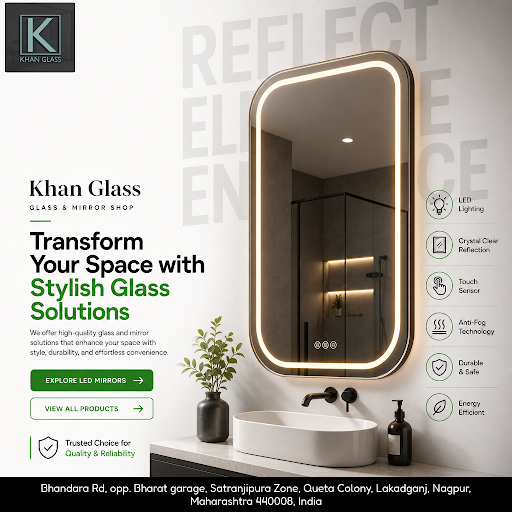 Khan Glass offers high-quality glass and mirror solutions including LED mirrors, slim profile par… post image