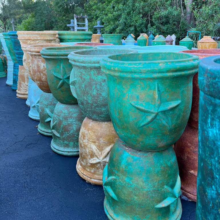 Terra cotta clay pots at a garden center in San Miguel de Allende