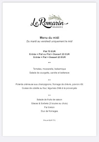 Menu Le Romarin , Etampes Page 14