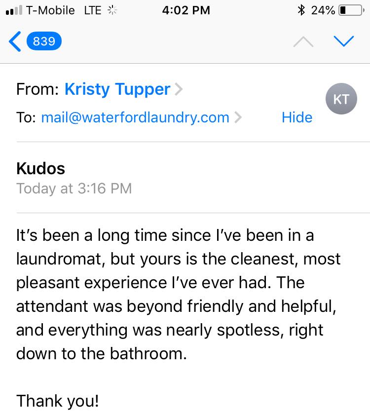 The Laundry Room of Waterford, Pick up and Delivery through third party, Compare at $1.50 per pound! laundromat interior in Waterford, CT