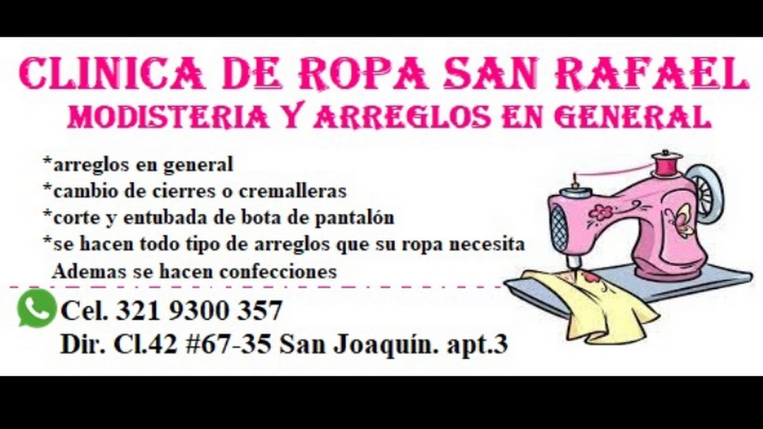 Clinica de ropa San Rafael, arreglos en general - Modista en Medellín