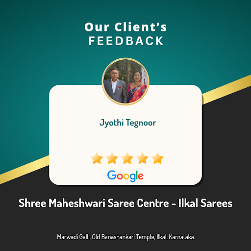 Jyothi's delightful experience at Shree Maheshwari Saree Centre - Ilkal Sarees! She gives us a 5-… post image