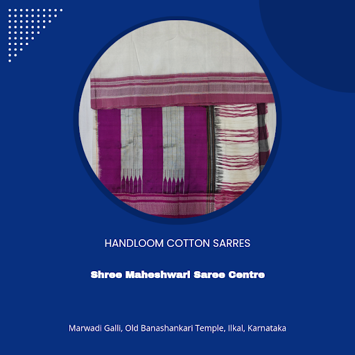 "Wrap yourself in the finest handloom cotton sarees from Shree Maheshwari Saree Centre in Ilkal,… post image
