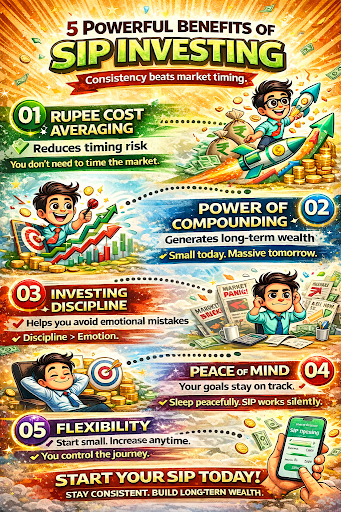 💰 5 Powerful Benefits of SIP Investing | Start Your Mutual Fund SIP Today post image