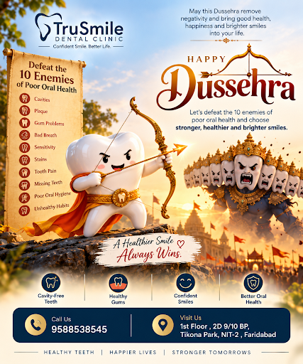 🏹🦷 Happy Dussehra from TruSmile Dental Clinic, Faridabad! ✨ post image