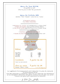 Menu La Table des Artistes Page 12