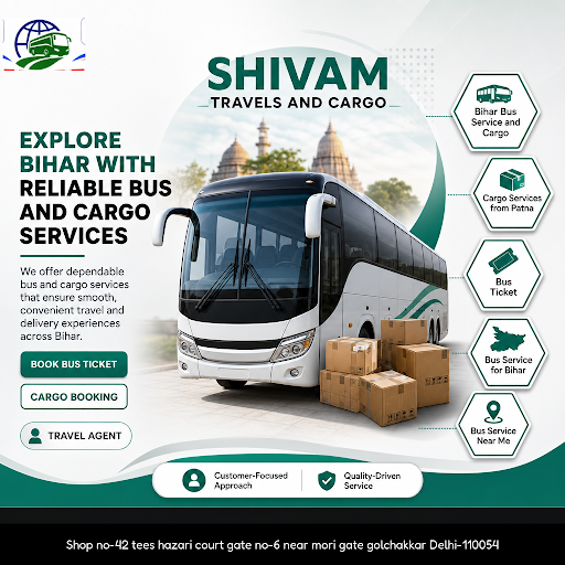 Shivam Travels and Cargo offers reliable Bihar bus services and cargo solutions from Patna. Book… post image