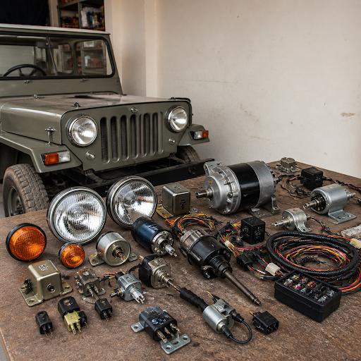 Own an older Mahindra jeep and struggling to find the right electrical parts? Mg old motor parts… post image