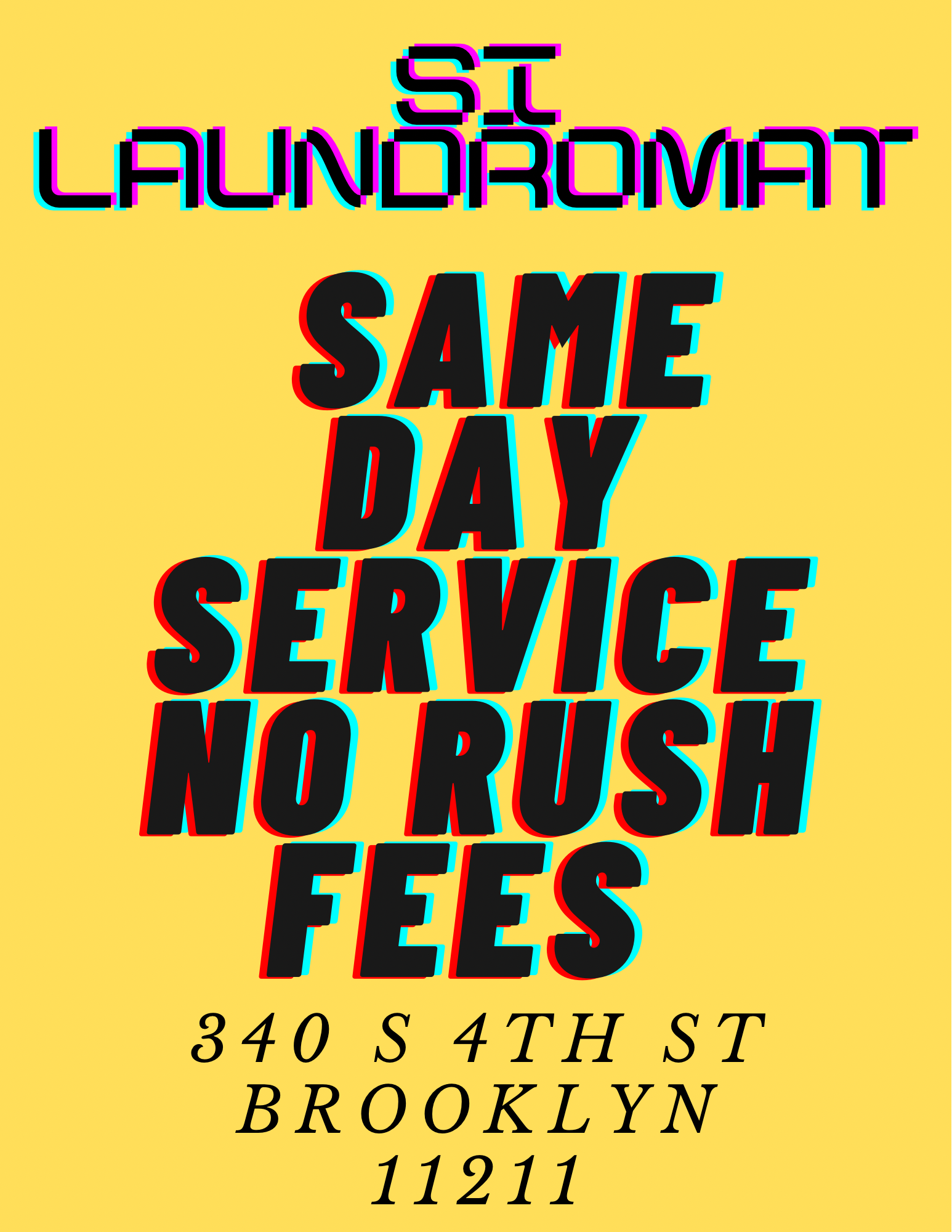 Clean laundry equipment at Si Laundromat in Brooklyn, NY