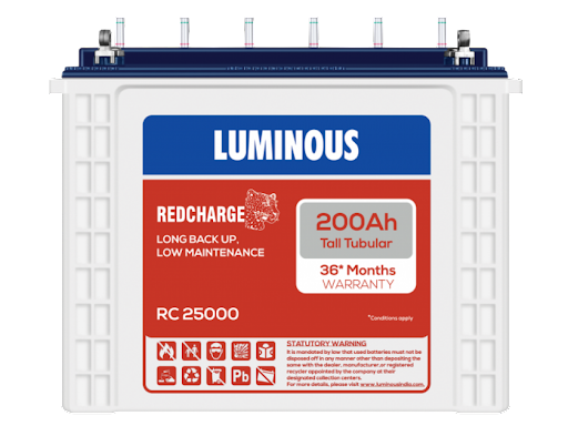 LUMINOUS TALL TUBULAR 200AH INVERTER BATTERY 36 MONTH WARRANTY post image