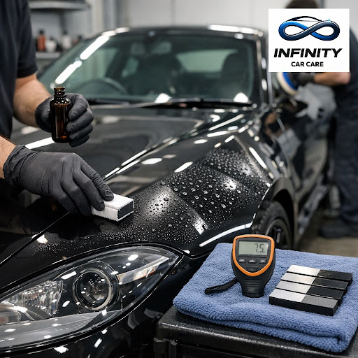 Give your car a long-lasting showroom shine with professional ceramic coating at Infinity Car Car…