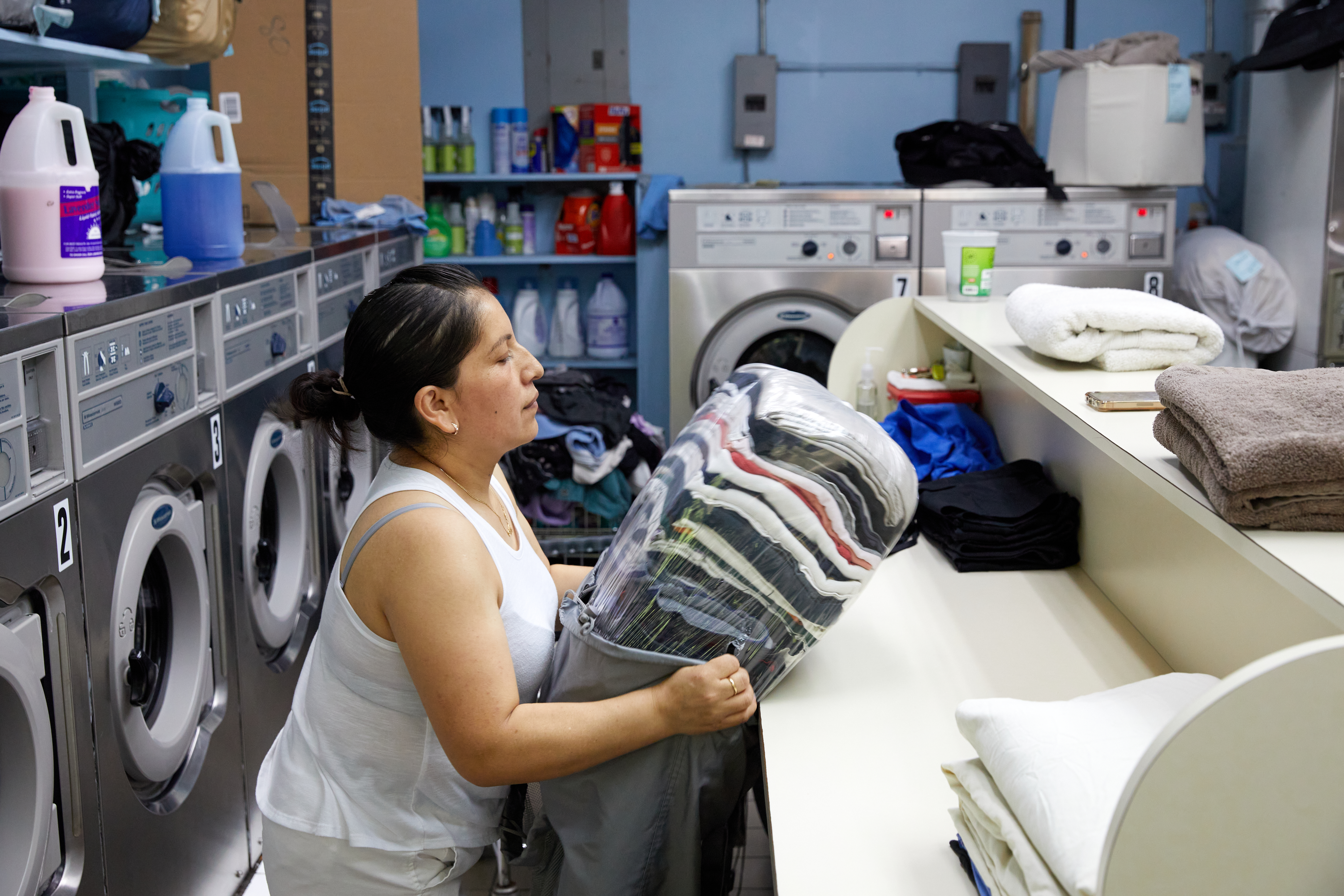 Self-service laundry at Sally's Laundromat, New York, NY