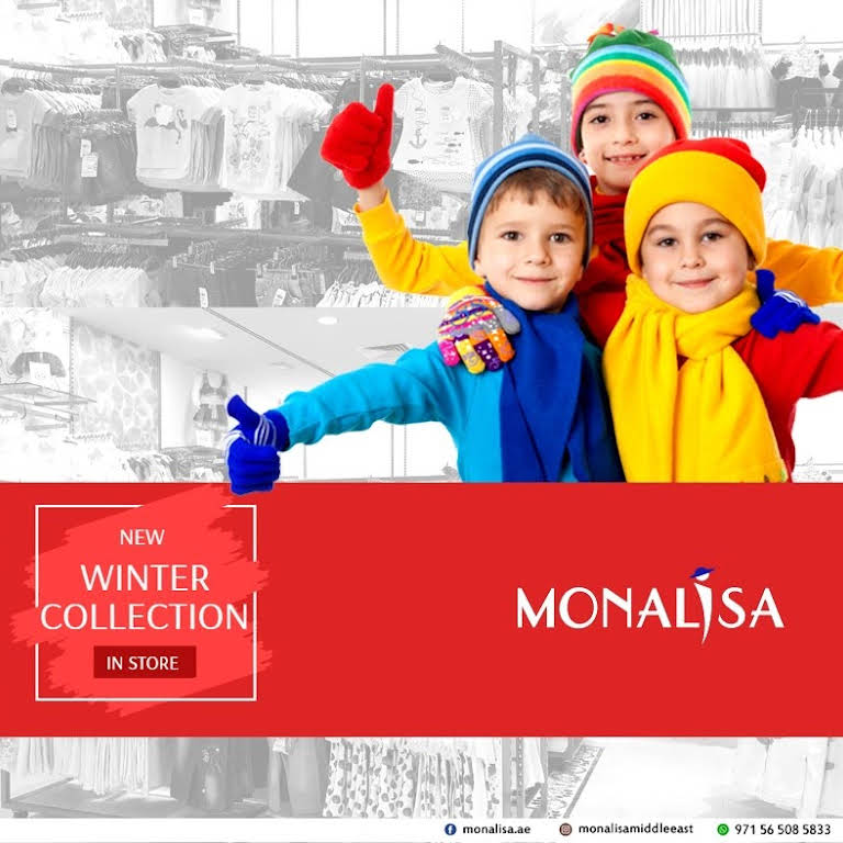 Fashionable winter clothing in store for kids. #Monalisa #Sharjah