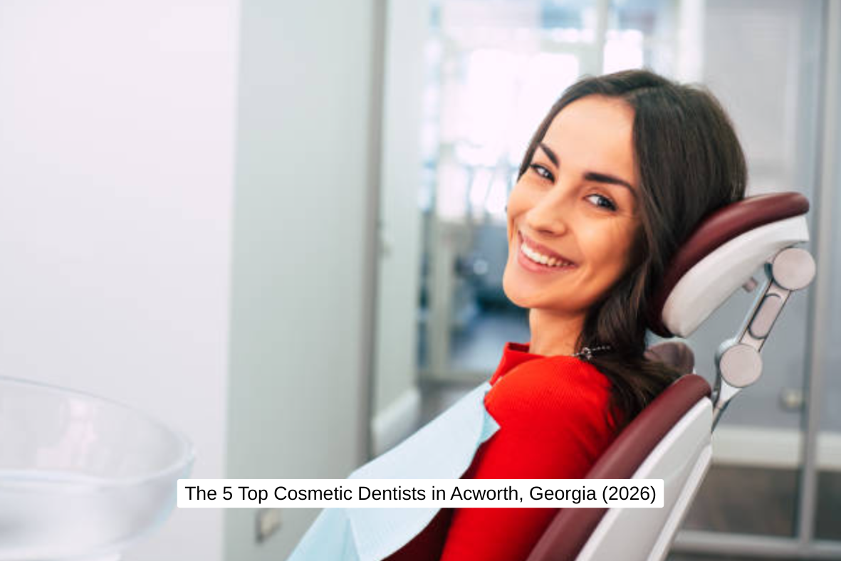 Smiling woman in dental chair at Hillside Family Dentistry, showcasing cosmetic dental care in Acworth, Georgia.