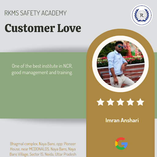 Imran Anshari, a satisfied student at RKMS SAFETY ACADEMY in Gautam Budha Nagar, highly recommend… post image
