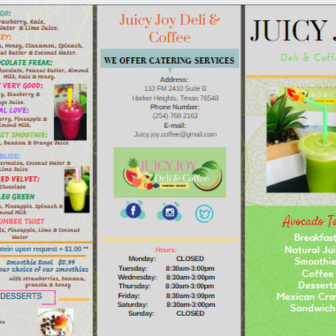 Juicy Joy Deli Coffee Health Food Restaurant In Harker Heights