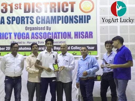 Naman Won Gold Medal In District Yoga Championship Hisar student of YogArt Lucky Health Fitness S… post image