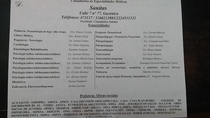 Consultorios Médicos Sanitas, Author: Fresia Aguilar