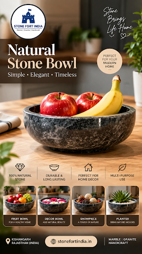 Bring natural elegance to your home with a premium natural stone bowl from Stone Fort India, Kish… post image