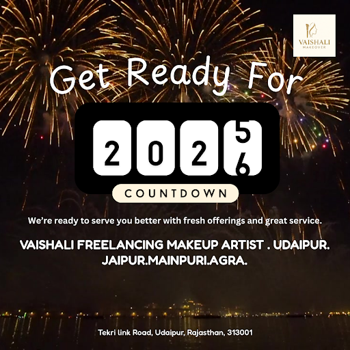 "Get ready to slay 2026 with Vaishali's best bridal makeup and affordable party makeup in Udaipur… post image
