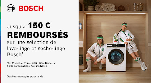 De 100 € à 150 € remboursés sur une sélection de lave-linge et sèche-linge



*Offre limitée à 4 000 participations