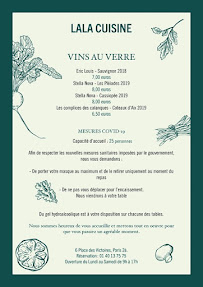 Menu Restaurant LaLa Cuisine Maison Sarah Lavoine Paris 75002 Page 4