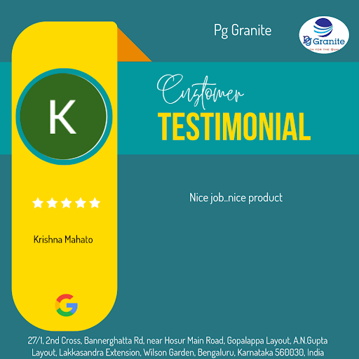 Krishna Mahato raves about the exceptional service at Pg Granite, Bangalore's premier granite sup… post image