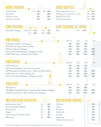 Menu Le Café du Port Page 1